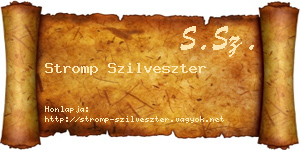 Stromp Szilveszter névjegykártya